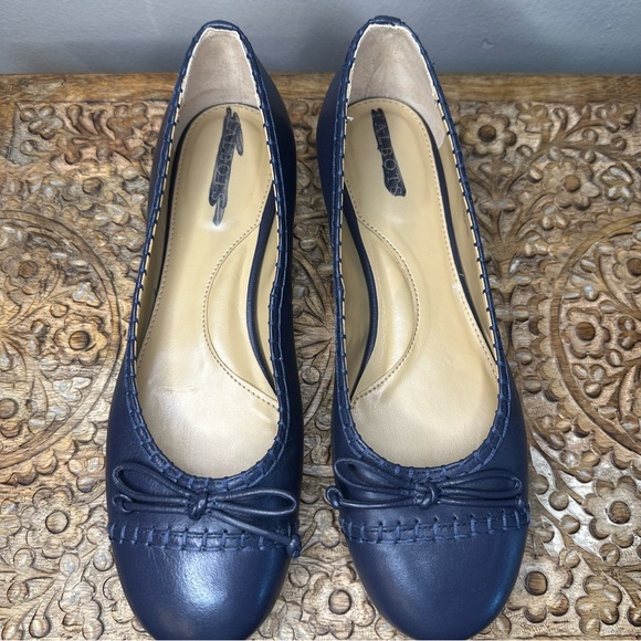 Talbots Women's Navy Stitch Nappa Ballet Flats Sz 7.5 - Picture 5 of 7